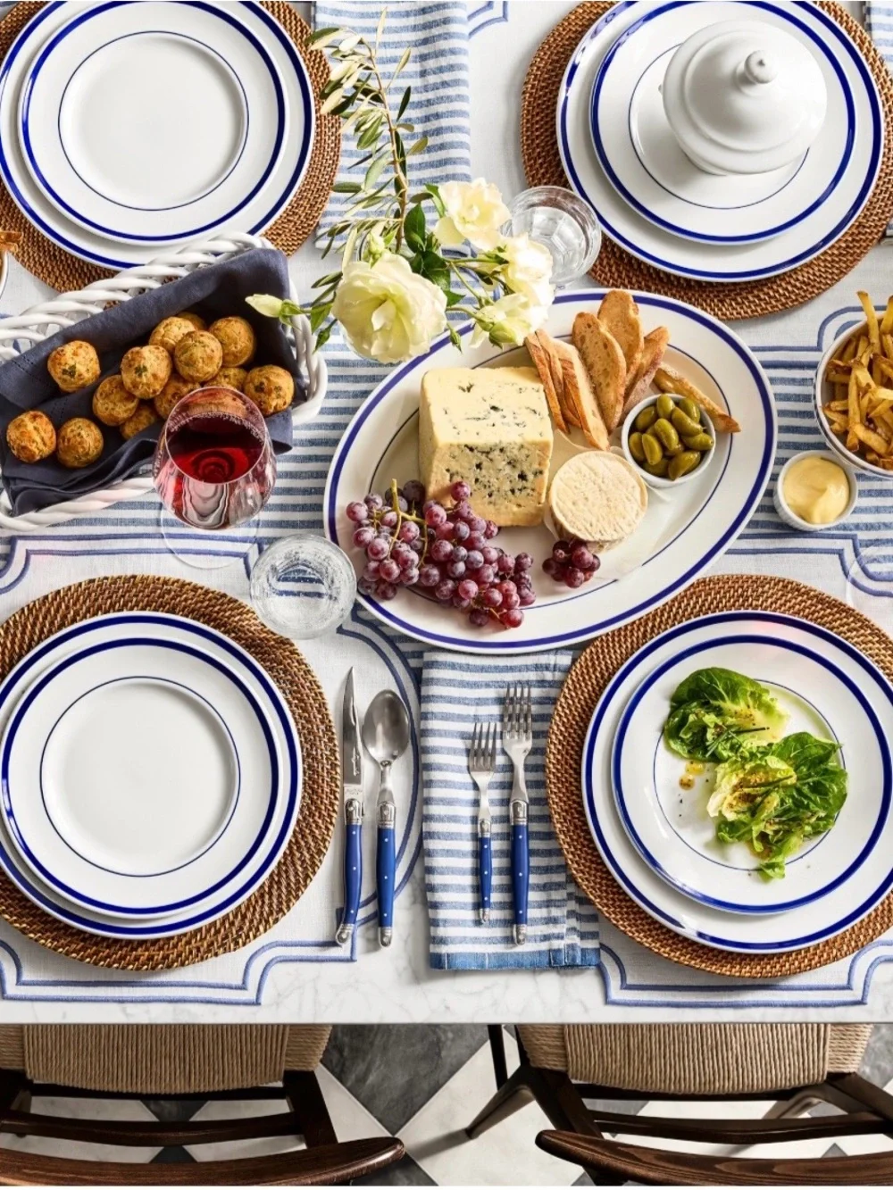 Set of 4 - Williams-Sonoma BRASSERIE BLUE 9